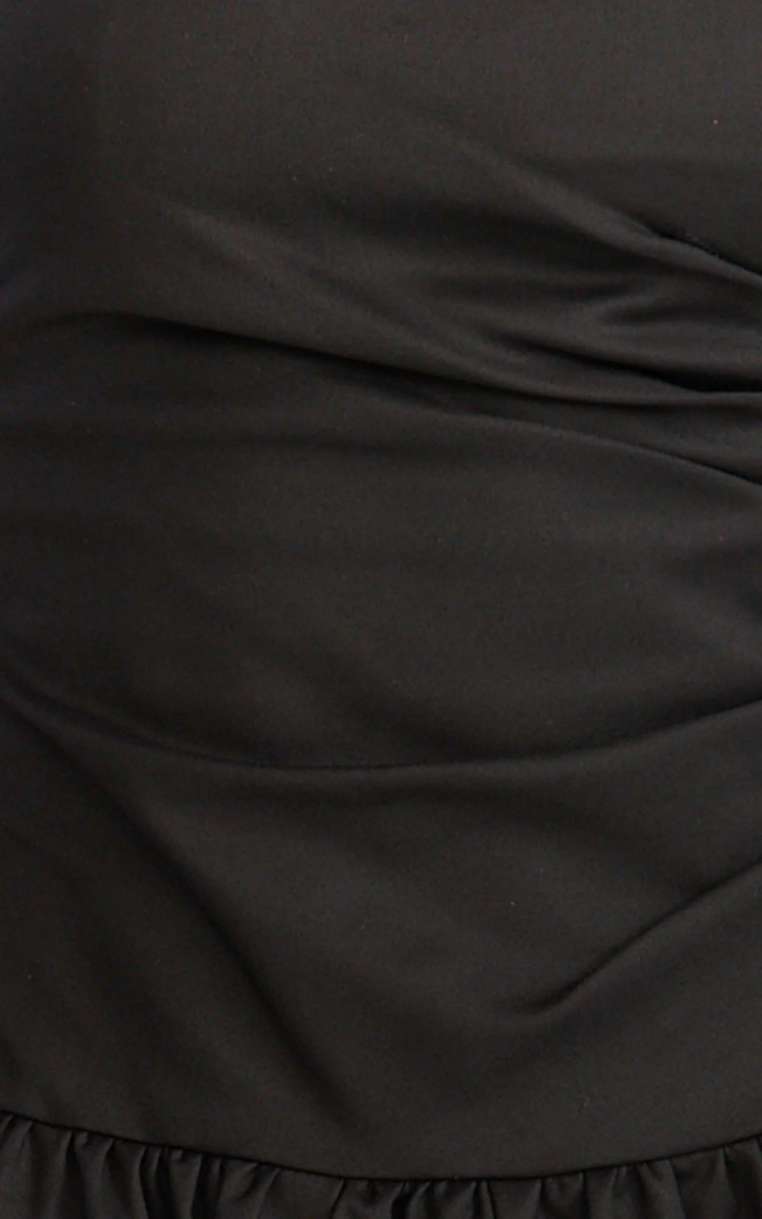 Louisa Maxi Dress - Strapless Side Ruched Dropped Waist Fit And Flare Dress in Black
